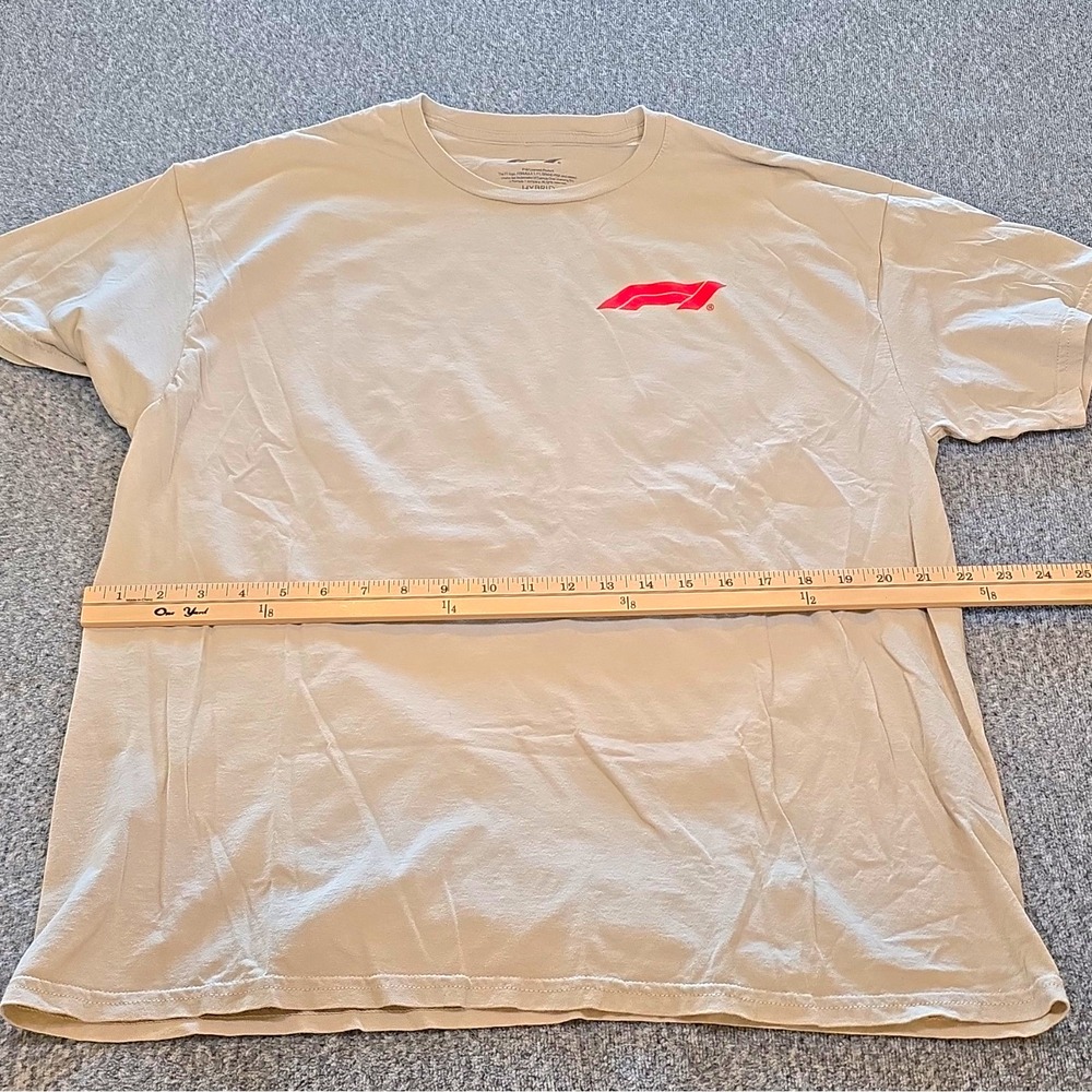 Hybrid Apparel Formula 1 Racing Division Graphic T-Shirt Beige Size L